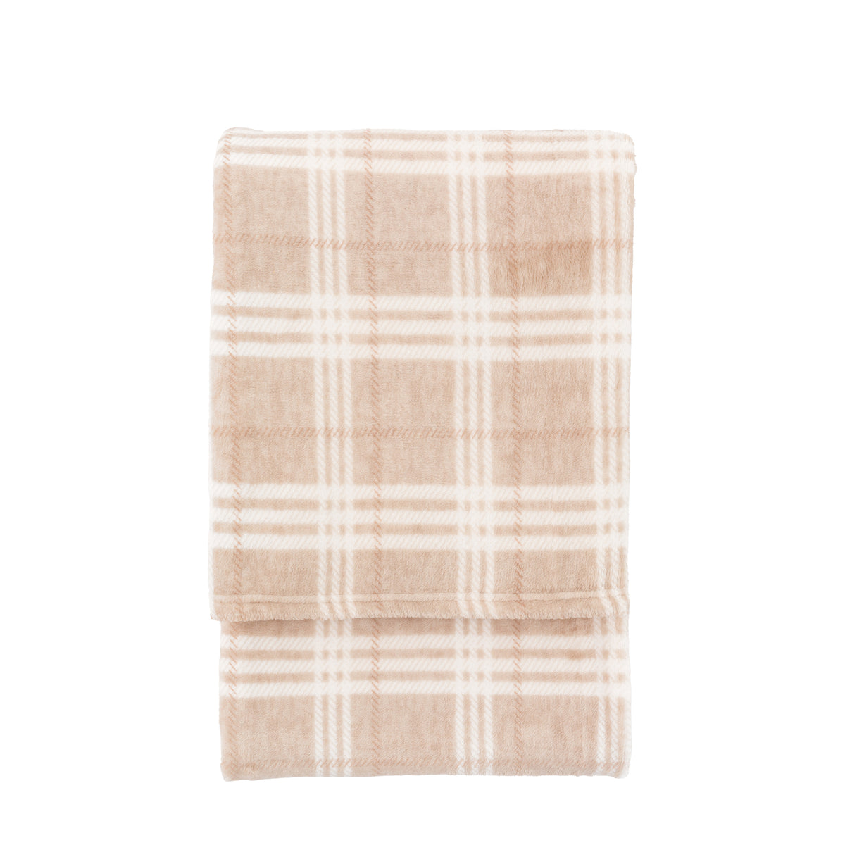 Checkmate Rolled Fleece Cream Blankets & Throws Sterling Home 1