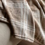 Checkmate Rolled Fleece Cream Blankets & Throws Sterling Home 2
