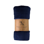 Rolled Flannel Fleece Blue - Rolled Flannel Fleece Ink 140X180Cm Blankets & Throws Sterling Home 1