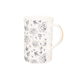 Siip Floral Fluted Mug Navy White Sterling Home 2