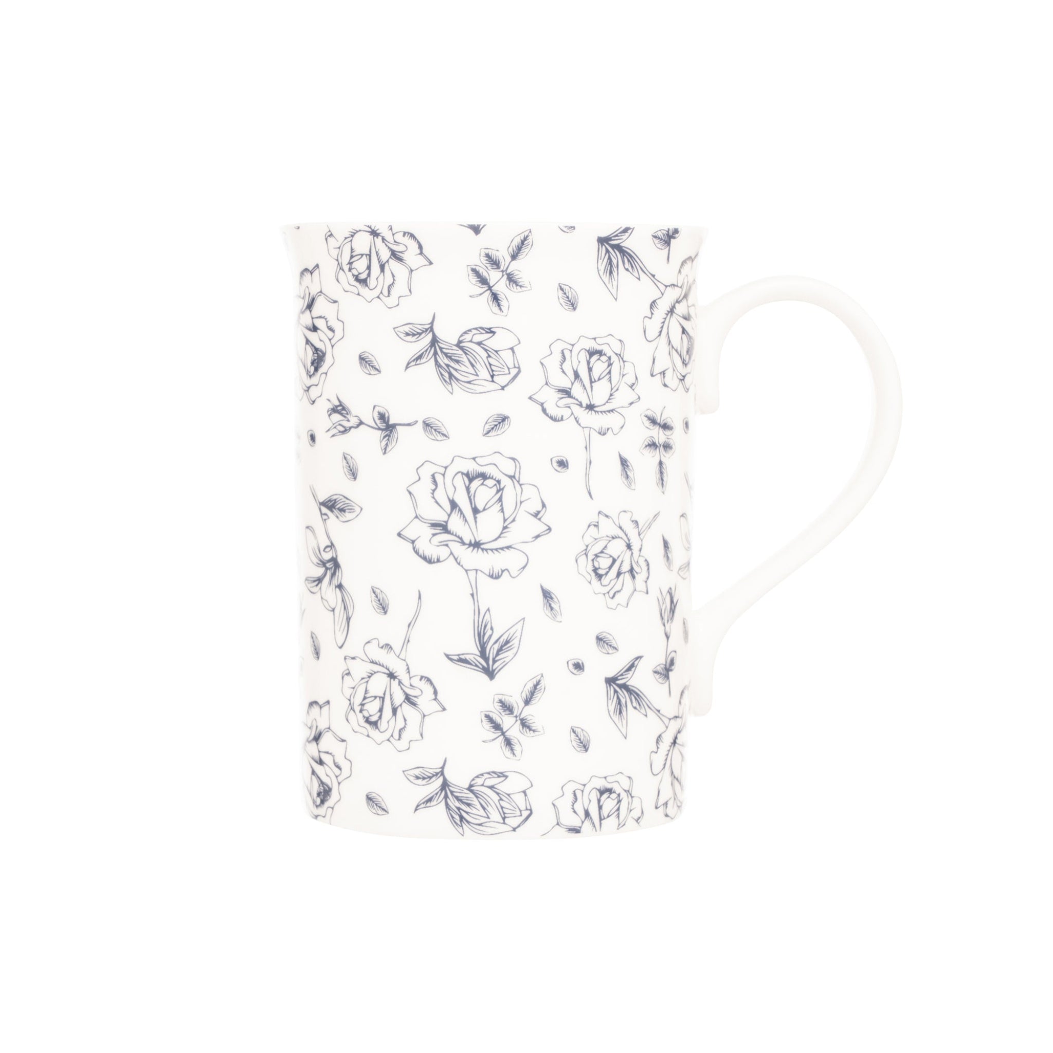 Siip Floral Fluted Mug Navy White Sterling Home 1