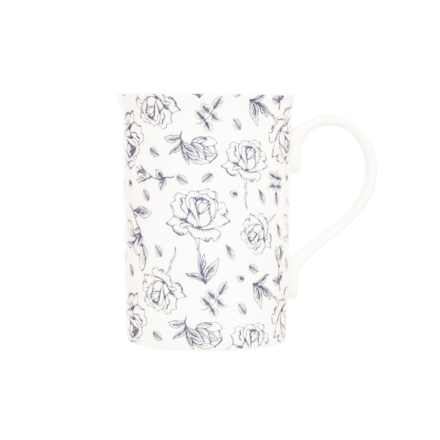 Siip Floral Fluted Mug Navy White Sterling Home 1