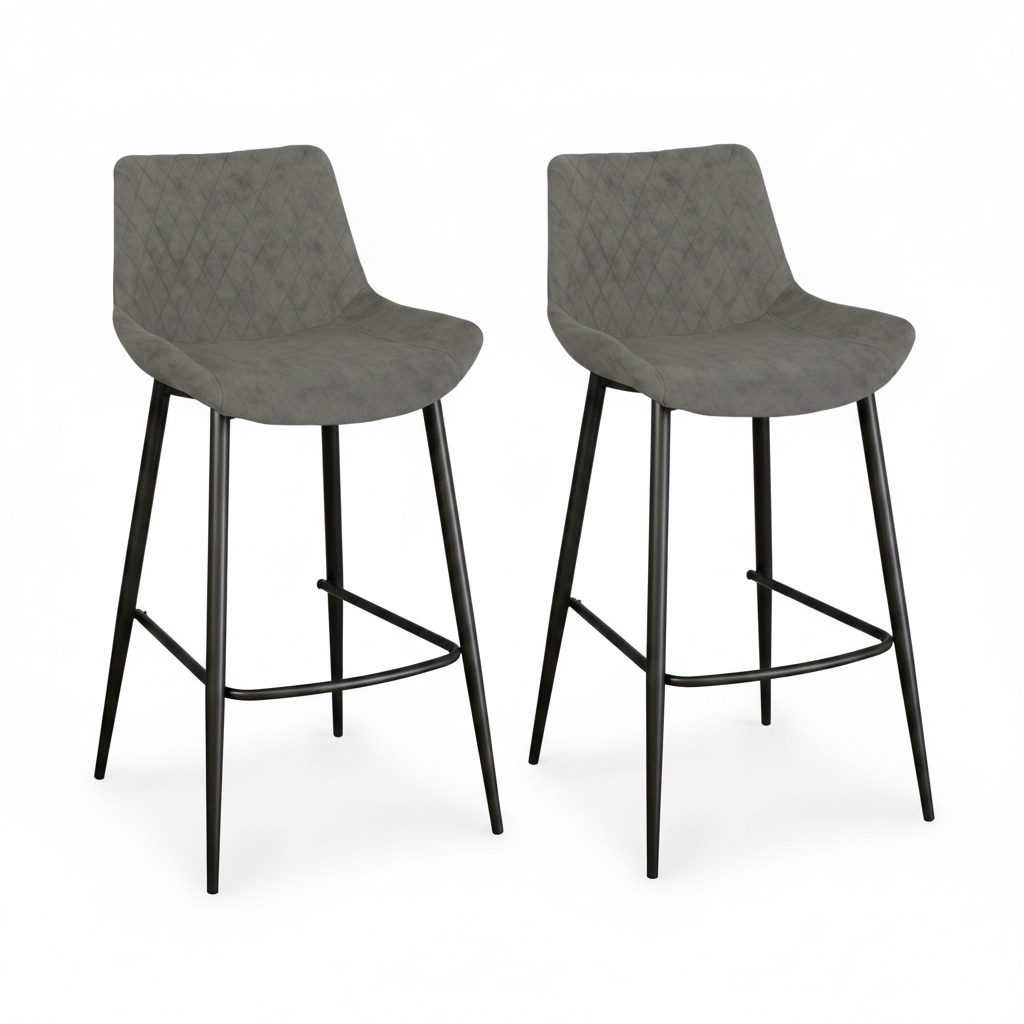 Ace Pair of Antique Grey Bar Stools - Bar Stool - Pair Antique Grey Sterling Home 1
