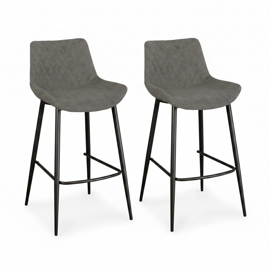 Ace Pair of Antique Grey Bar Stools - Bar Stool - Pair Antique Grey Sterling Home 1