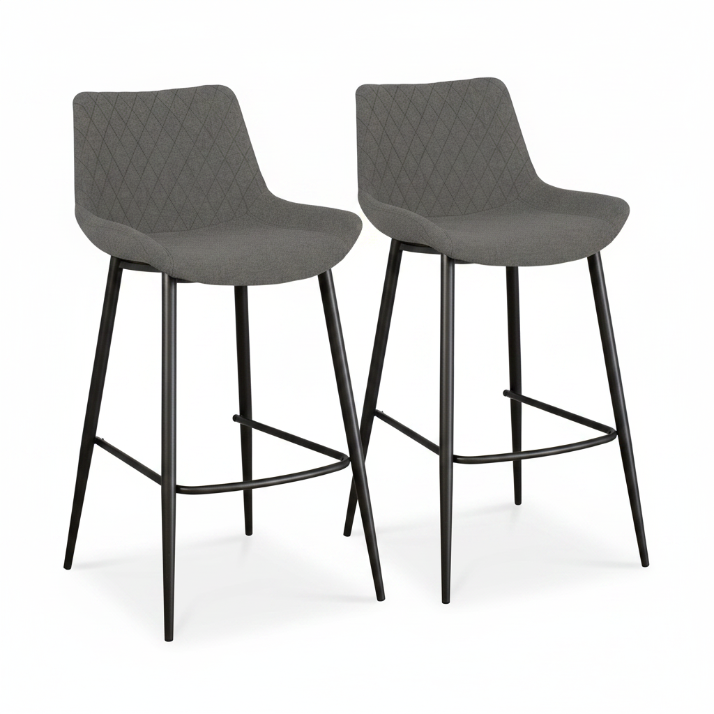 Ace Pair of Shadow Grey Bar Stools - Bar Stool - Pair Shadow Grey Sterling Home 1