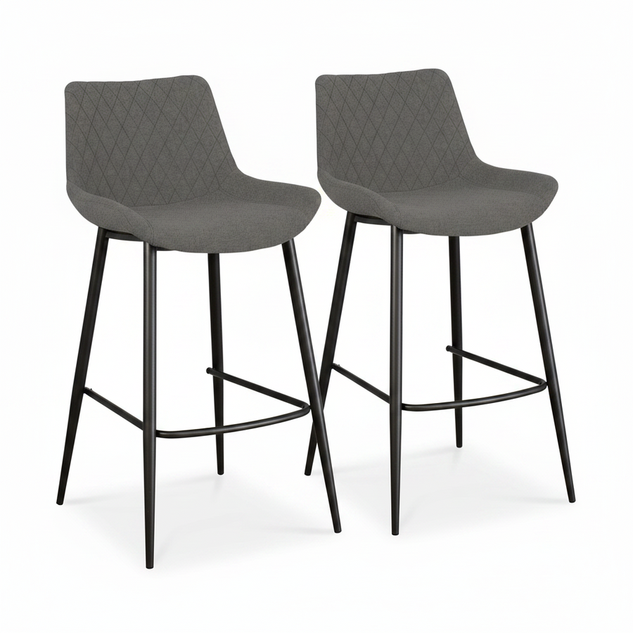 Ace Pair of Shadow Grey Bar Stools - Bar Stool - Pair Shadow Grey Sterling Home 1