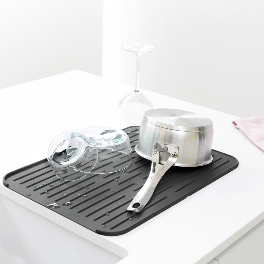 Silicone Dish Drying Mat Dark Grey Sterling Home 1