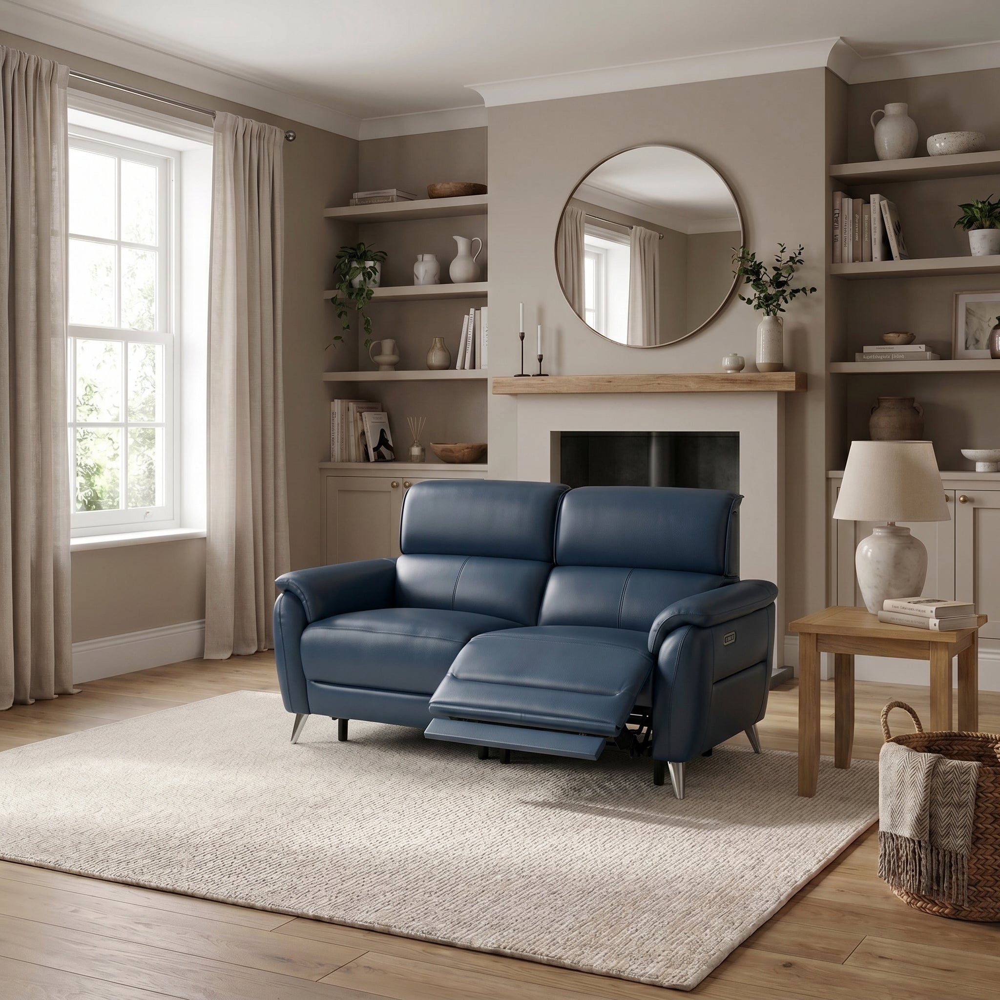 Sol 2 Seater Recliner Sofa - 2 Seater Power Recliner Sofa with Head Tilt Cat 60