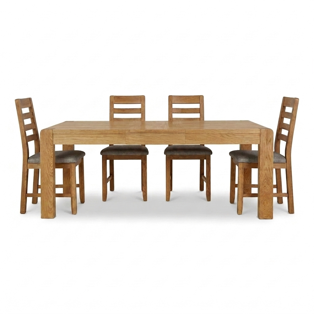 Solvi Extending Dining Table & 4 Dining Chairs Set