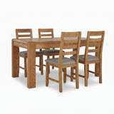 Solvi Compact Extending Dining Table + 4 Dining Chairs Set