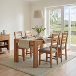 Solvi Compact Extending Dining Table + 4 Dining Chairs Set