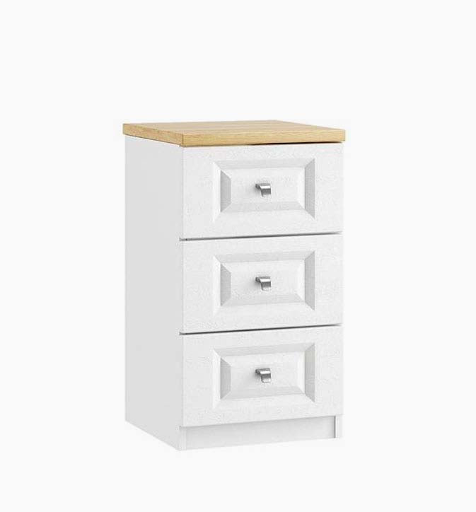 Sorrento 3 Drawer Bedside Cabinet - 3 Drawer Bedside Sterling Home 1