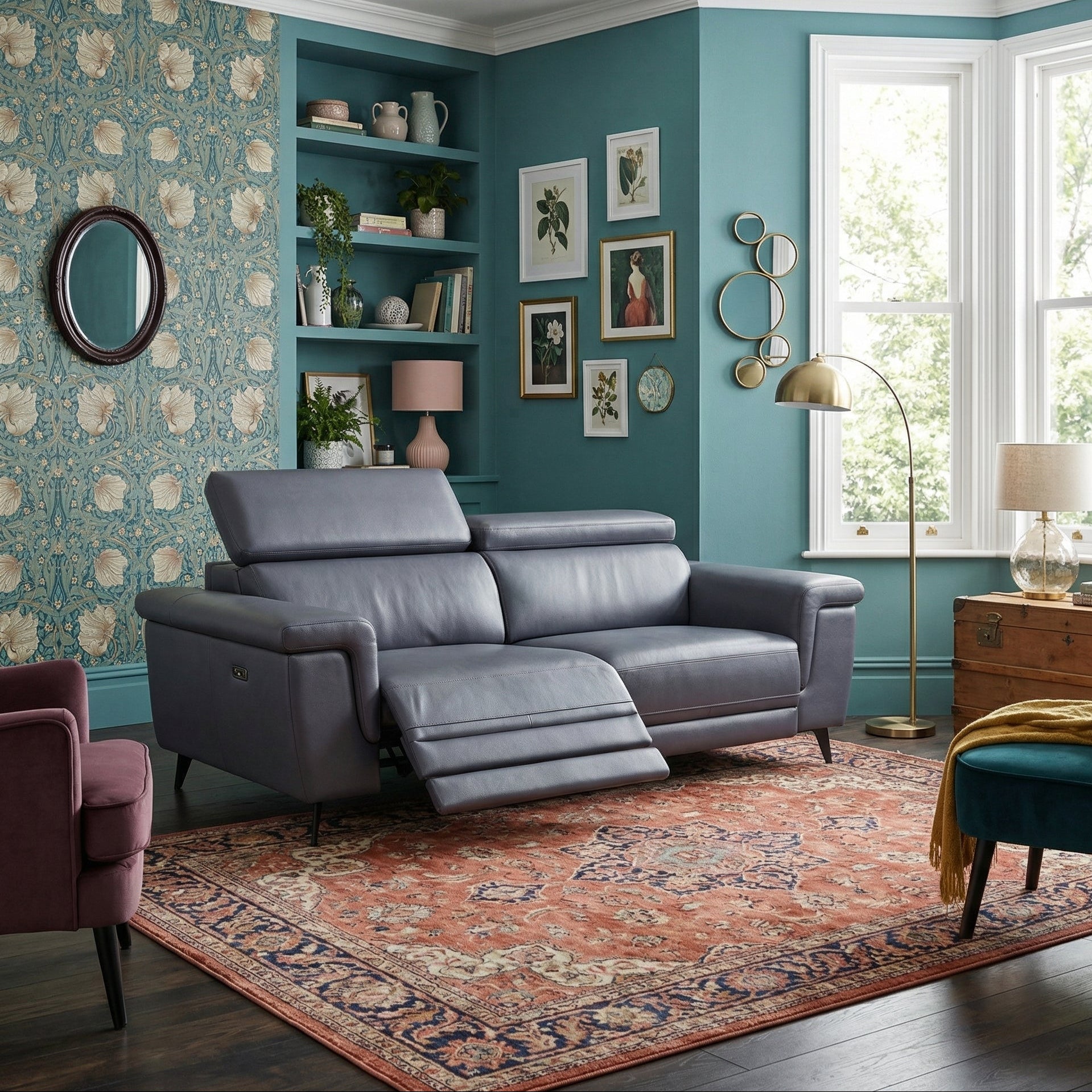 Sparta 3 Seater Recliner Sofa - 3 Str W/ 2 Power Recliner W/ 2 Ratchet Headrest Cat NL/O/S - Power with Manual Headrest 3 Seater Sofas Sterling Home 2