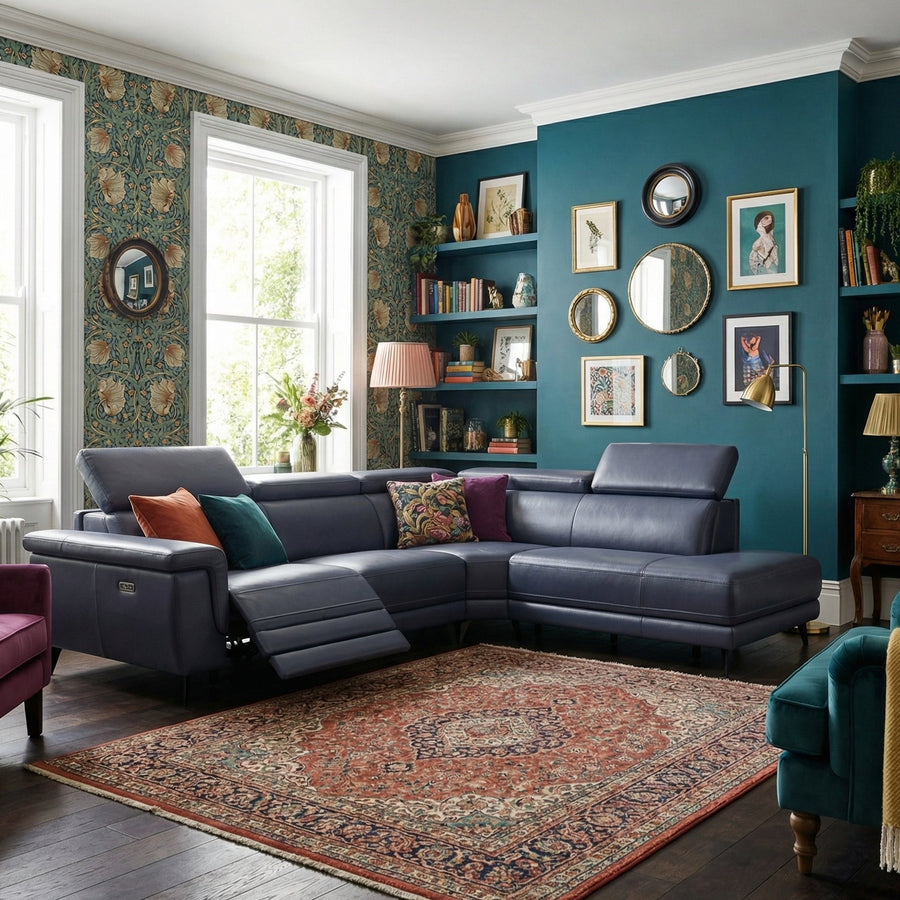 Sparta Corner Recliner Sofa - Combination 1 - Left Hand Facing Sofa Corner Group (One Motor) Fabric - Left Hand Facing - Power with Manual Headrest