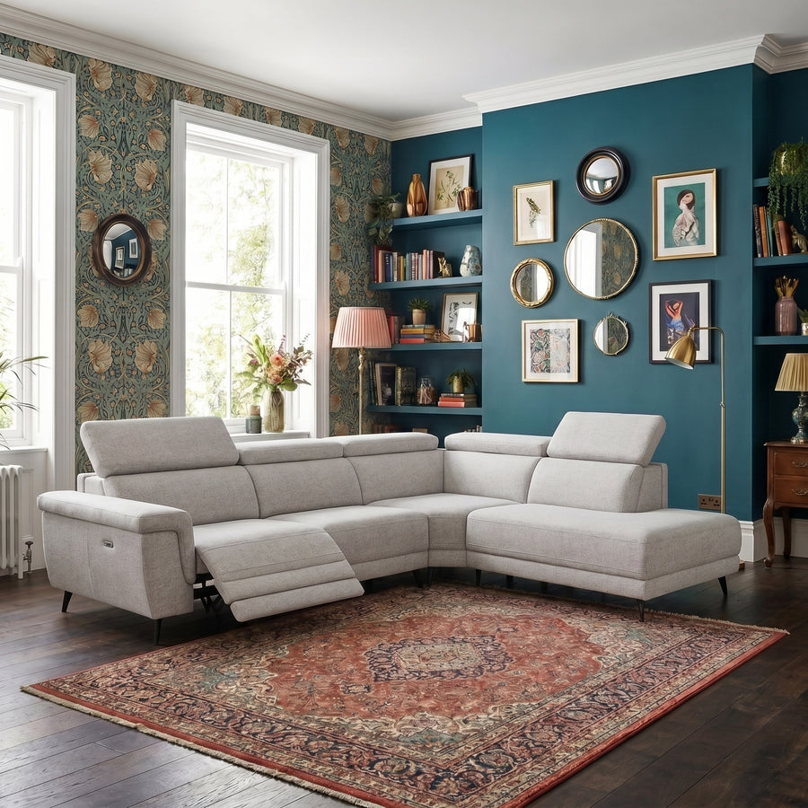Sparta Corner Recliner Sofa - Combination 4 - Right Hand Facing Sofa Corner Group (Two Motors) Fabric - Right Hand Facing - Power with Power Headrest & USB Corner Sofas Sterling Home 2