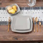 Square 12 Piece Dinner Set Grey - Square 12 Piece Dinner Set Grey Cookware Sterling Home 2