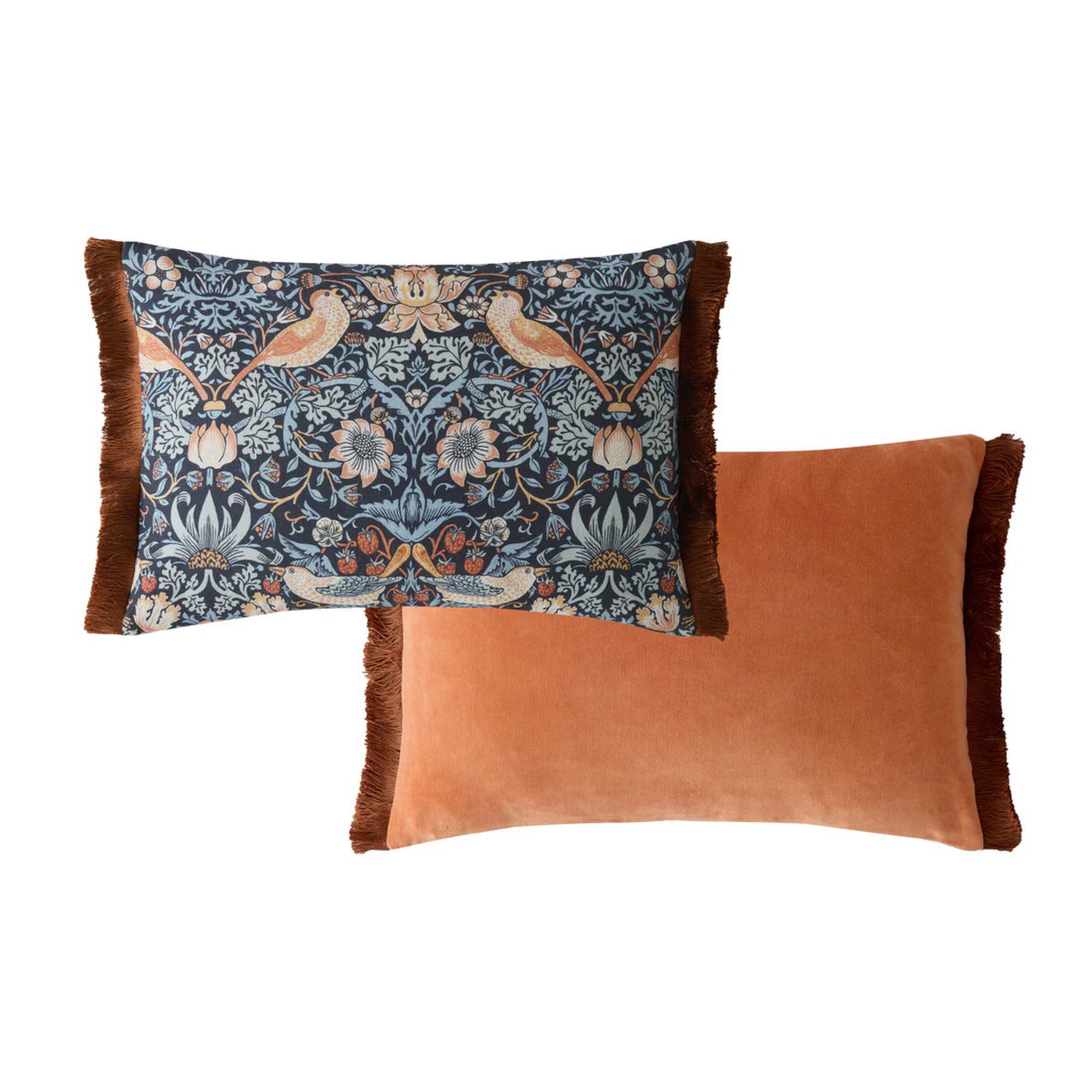 William Morris At Home Strawberry Thief Blue Rectangular Cushion - Strawberry Thief Blue 40X60CM Cushion Sterling Home 3
