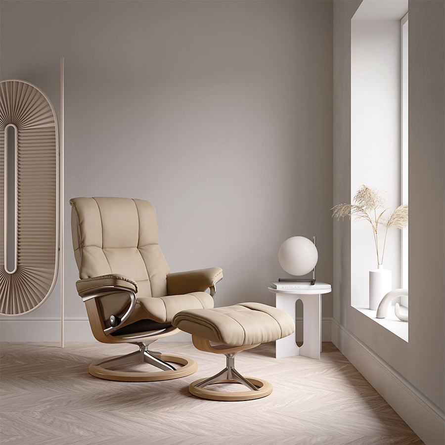 Stressless Mayfair Chair + Stool Signature Base - Chair + Stool Signature Base Paloma - Small Sterling Home 2