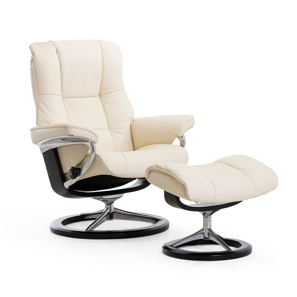 Stressless Mayfair Chair + Stool Signature Base - Chair + Stool Signature Base Batick - Small Sterling Home 1