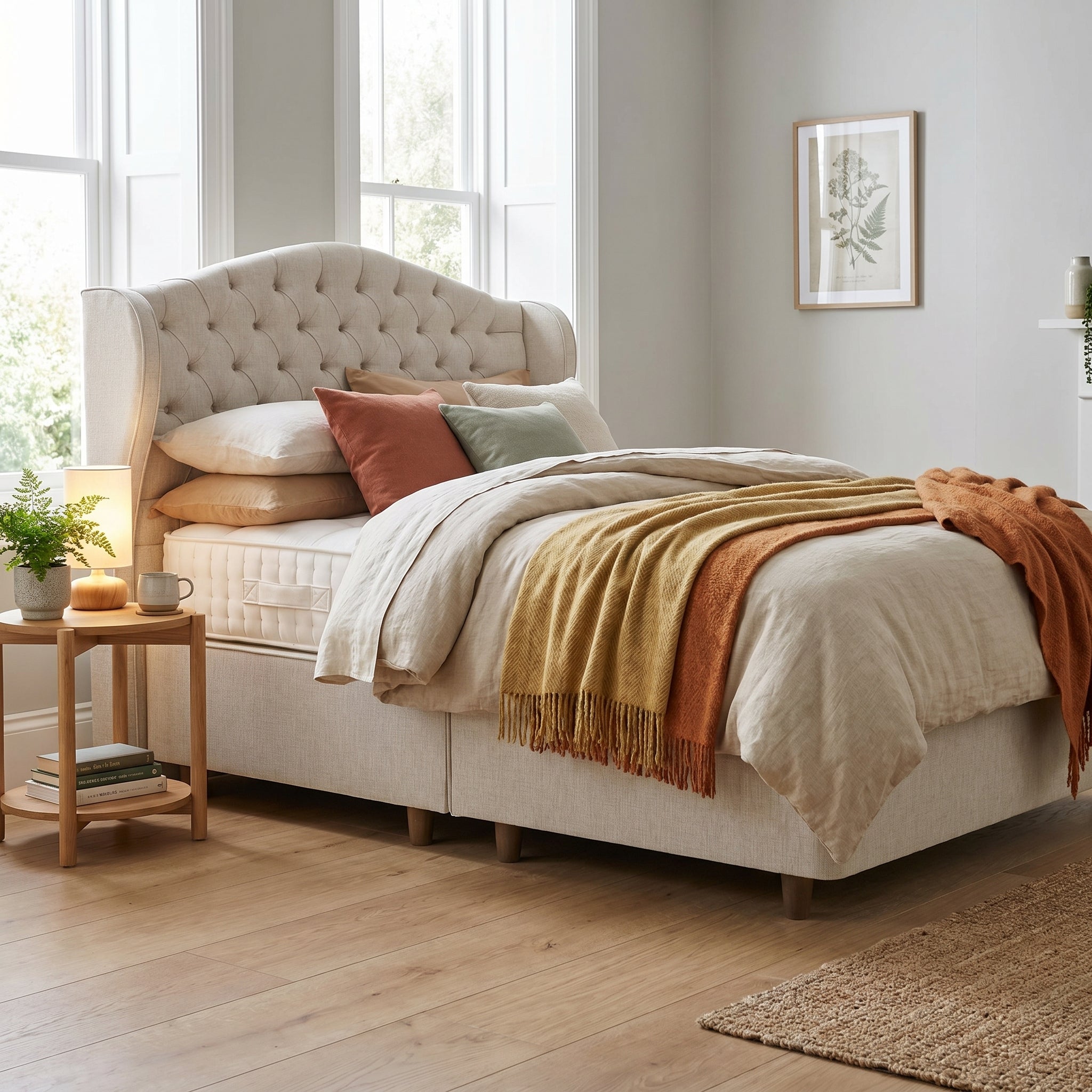 Harrison Spinks Sueno Divan Bed Set - True Edge Divan Set 180 x 200cm Z&L - Super King Zip & Link Sterling Home 2