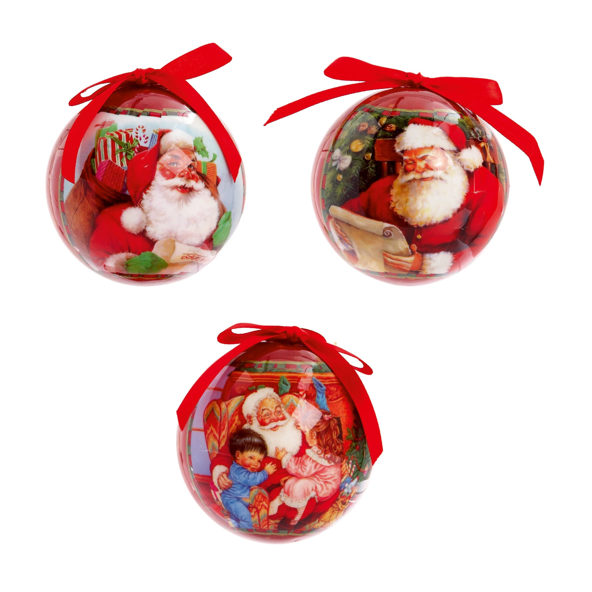 Santa Shatter Proof Bauble - C Santa Deco Bauble 7.5CM Mixed Sterling Home 1