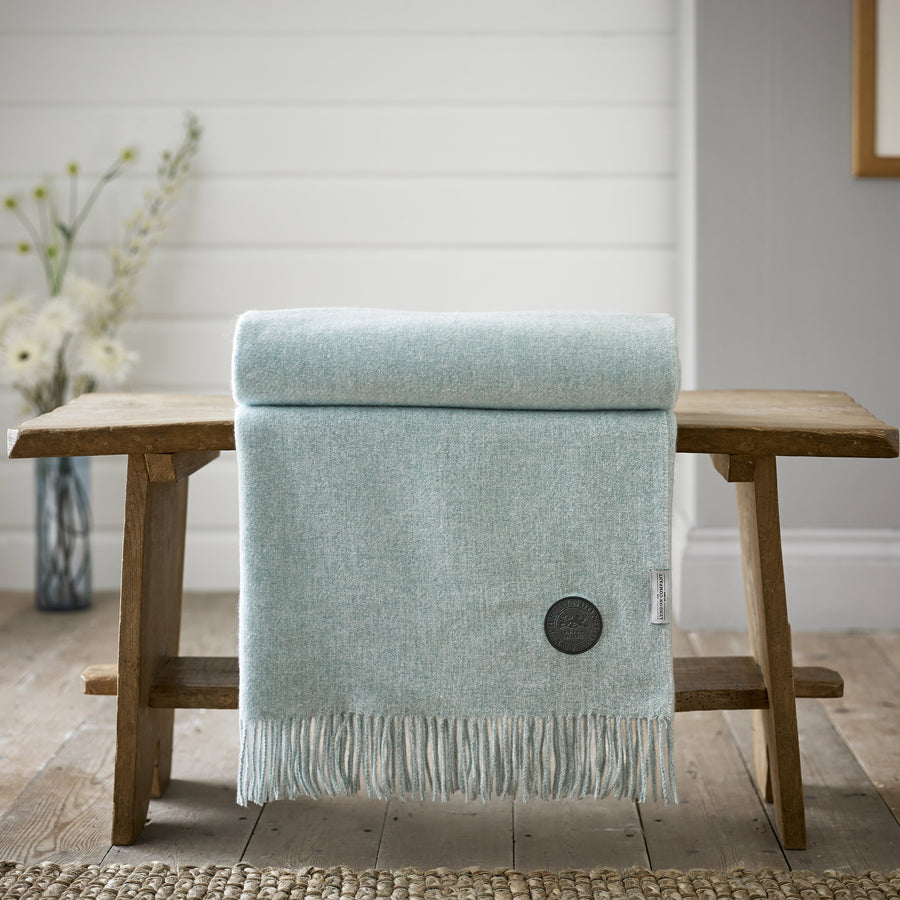 Arthington Throw Blue - Arthington Throw 130x180CM Duckegg Sterling Home 1