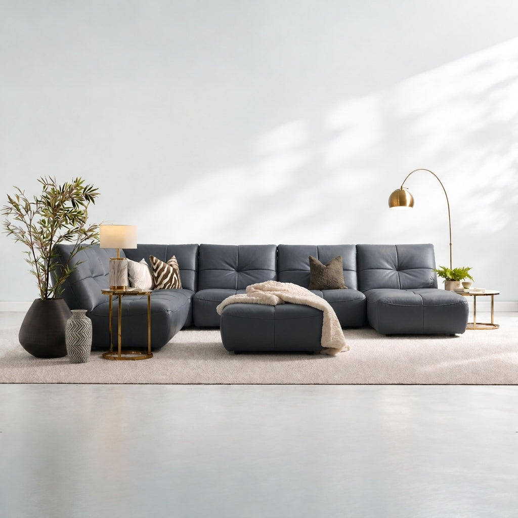 Comet Corner Sofa - Combination 1 - Corner Sofa Group With Footstool Cat 20S — TOS-619E  CARBON GREY, gallery image 1