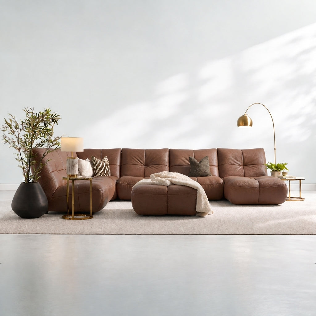 Comet Corner Sofa - Combination 1 - Corner Sofa Group With Footstool Cat 20S — TOS-908C COCOA, gallery image 1