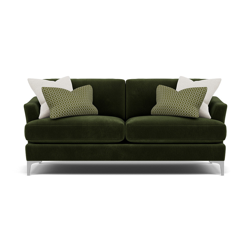 Tulip Small 3 Seater Sofa - 2.5 Seater Sofa Fabric 3 Seater Sofas Sterling Home 3 Pillow Pack 1 Brushed Chrome