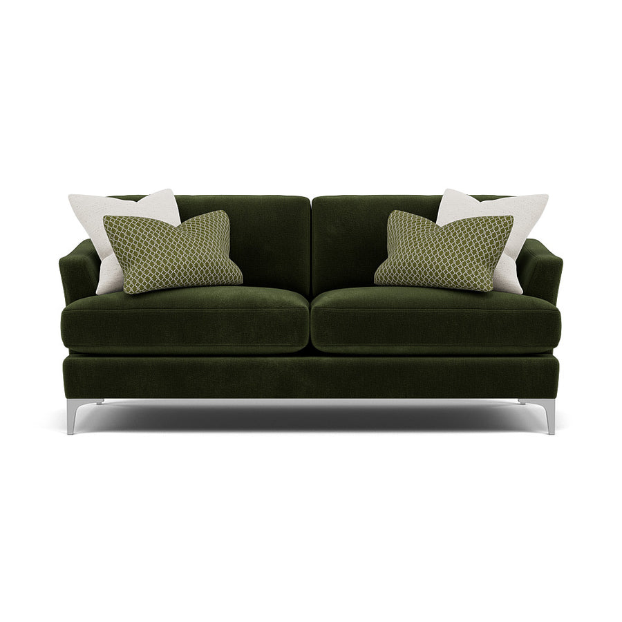 Tulip Small 3 Seater Sofa - 2.5 Seater Sofa Fabric 3 Seater Sofas Sterling Home 1 Pillow Pack 1 Brushed Chrome