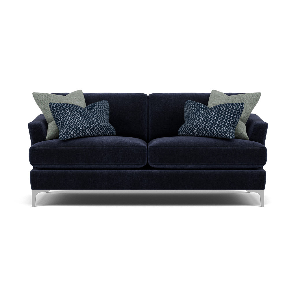 Tulip Small 3 Seater Sofa - 2.5 Seater Sofa Fabric 3 Seater Sofas Sterling Home 6 Pillow Pack 2 Brushed Chrome