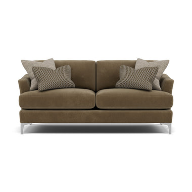 Tulip Small 3 Seater Sofa - 2.5 Seater Sofa Fabric 3 Seater Sofas Sterling Home 6 Pillow Pack 4 Brushed Chrome