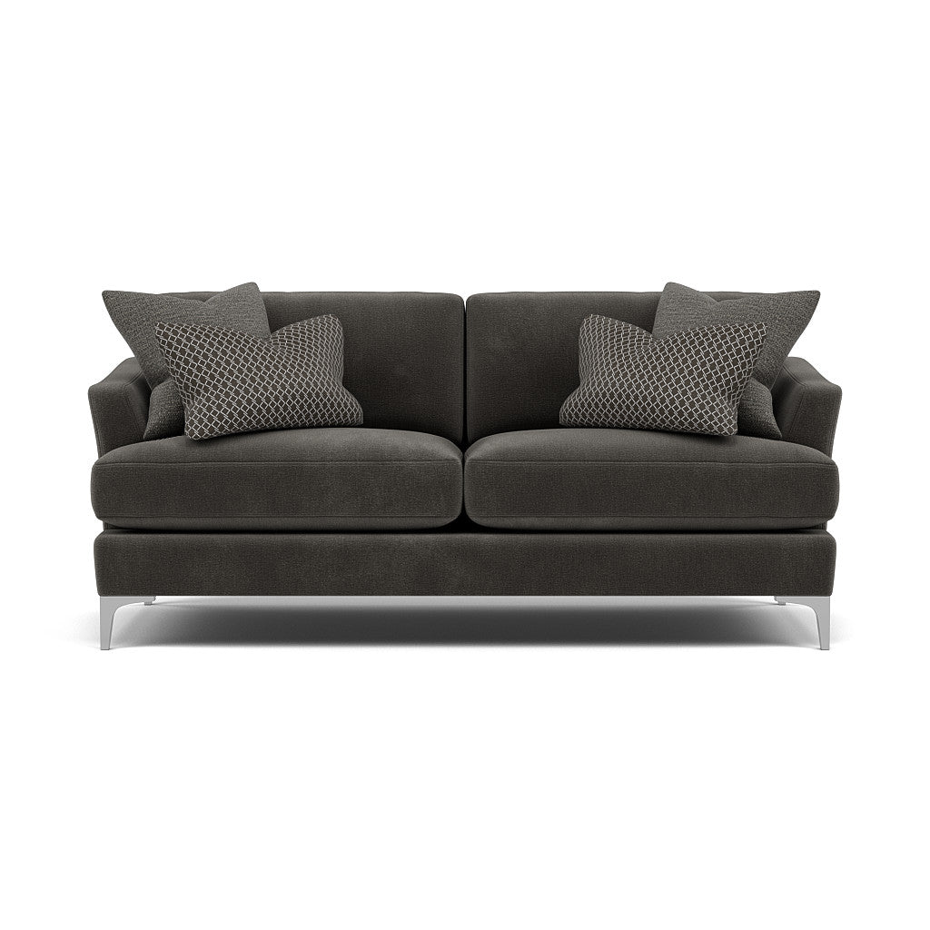 Tulip Small 3 Seater Sofa - 2.5 Seater Sofa Fabric 3 Seater Sofas Sterling Home 9 Pillow Pack 5 Brushed Chrome