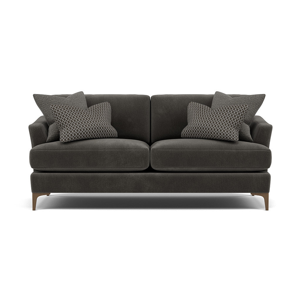 Tulip Small 3 Seater Sofa - 2.5 Seater Sofa Fabric 3 Seater Sofas Sterling Home 24 Pillow Pack 5 Feet - Smoke