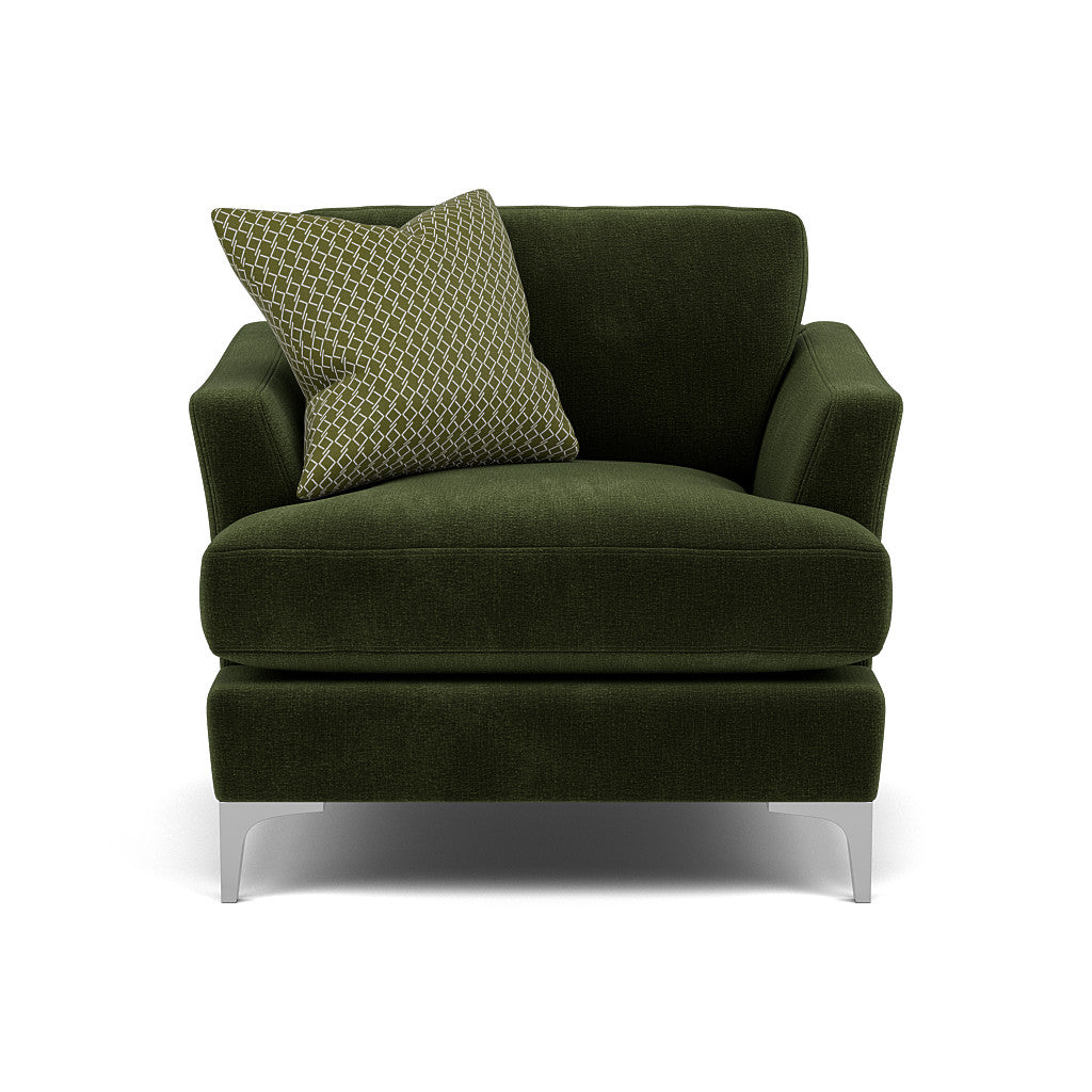 Tulip Armchair - Chair Fabric Armchairs Sterling Home 3 Pillow Pack 1 Brushed Chrome