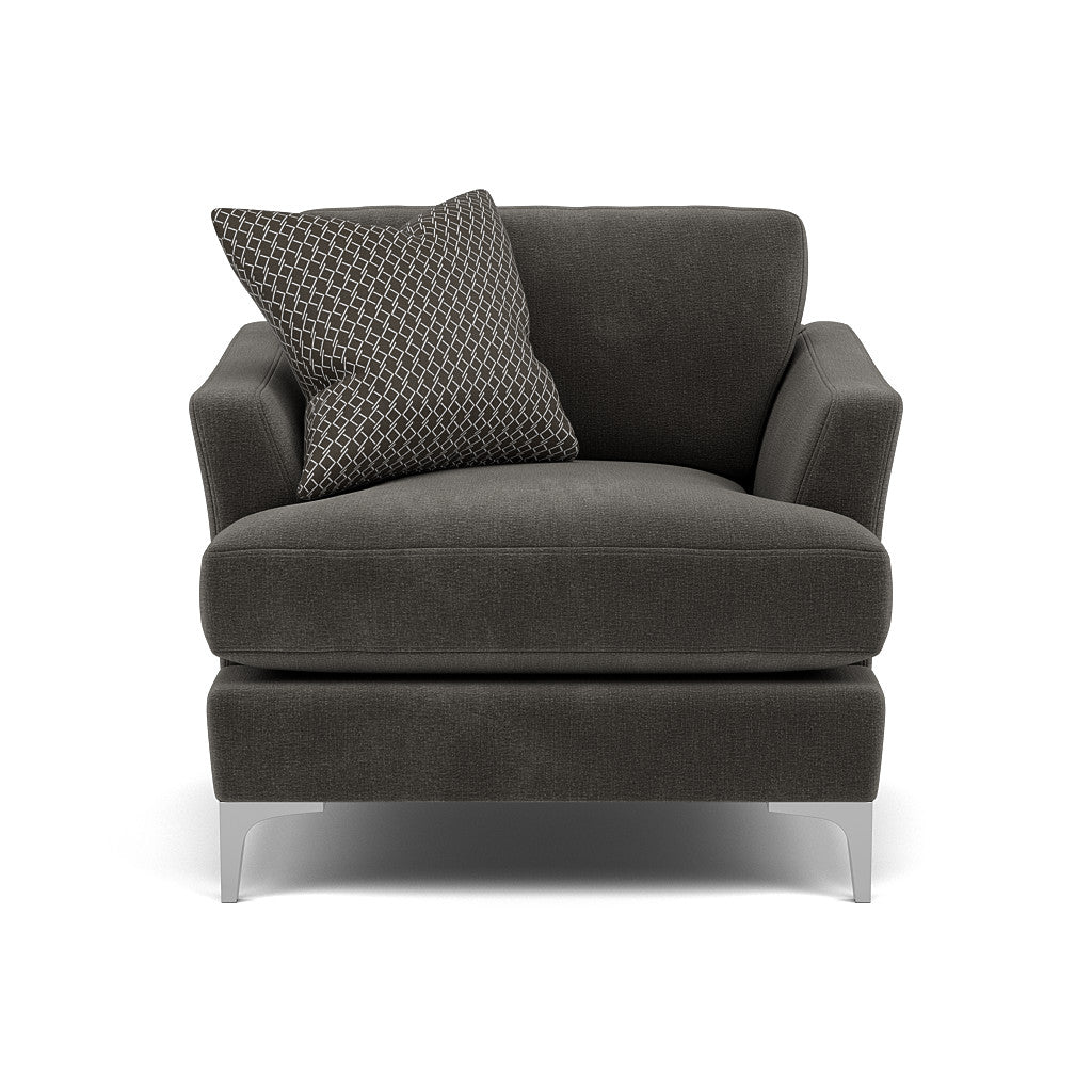 Tulip Armchair - Chair Fabric Armchairs Sterling Home 9 Pillow Pack 5 Brushed Chrome