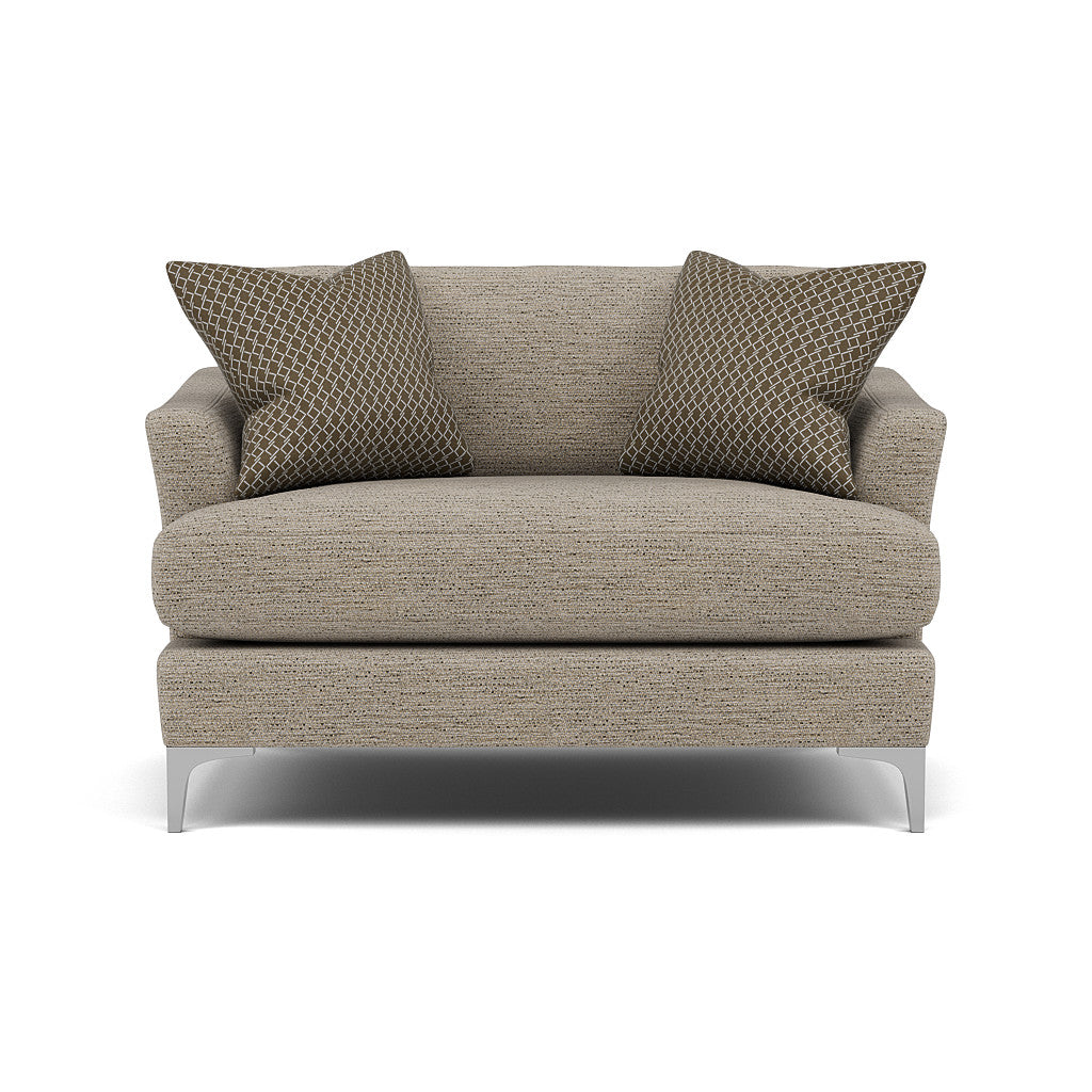 Tulip Loveseat - Cuddler Fabric Armchairs Sterling Home 14 Pillow Pack 10 Brushed Chrome