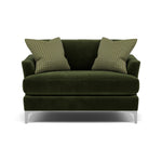Tulip Loveseat - Cuddler Fabric Armchairs Sterling Home 3 Pillow Pack 1 Brushed Chrome
