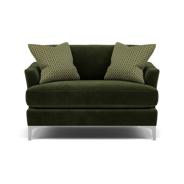 Tulip Loveseat - Cuddler Fabric Armchairs Sterling Home 3 Pillow Pack 1 Brushed Chrome