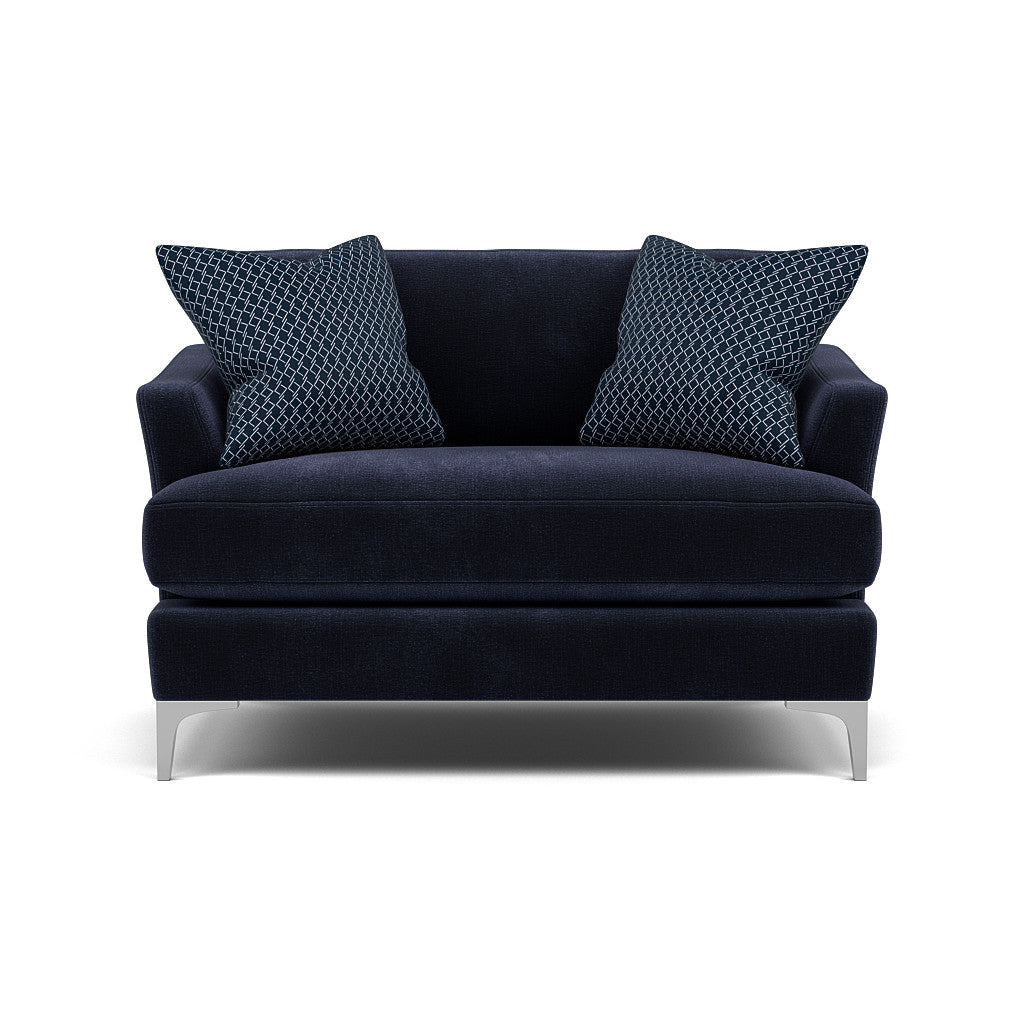 Tulip Loveseat - Cuddler Fabric Armchairs Sterling Home 6 Pillow Pack 2 Brushed Chrome