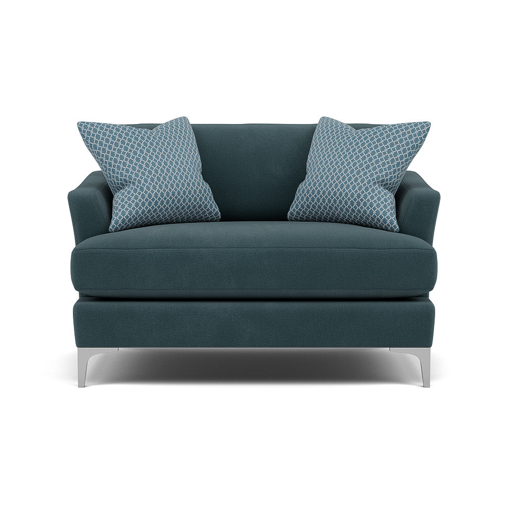 Tulip Loveseat - Cuddler Fabric Armchairs Sterling Home 7 Pillow Pack 3 Brushed Chrome
