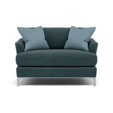 Tulip Loveseat - Cuddler Fabric Armchairs Sterling Home 7 Pillow Pack 3 Brushed Chrome