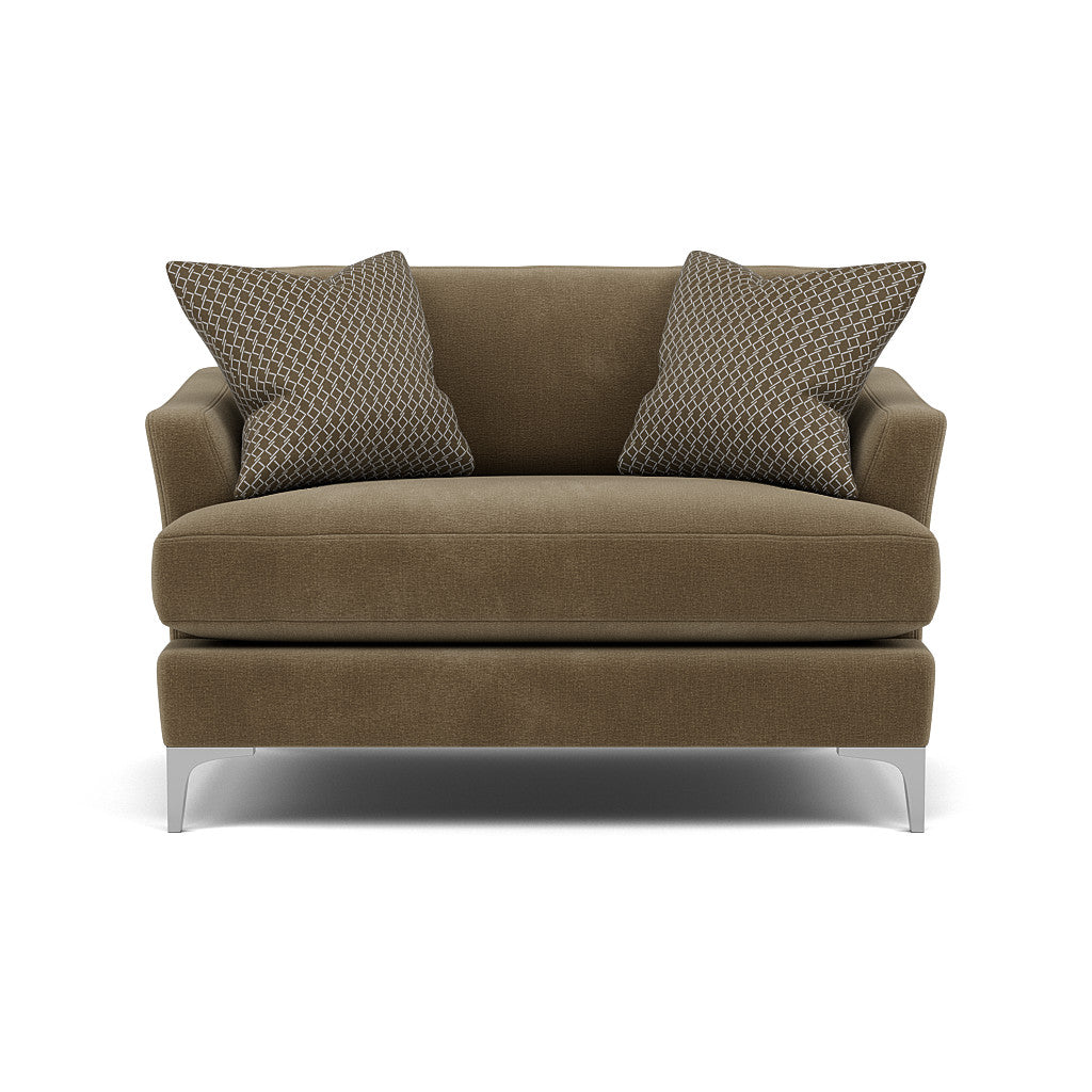 Tulip Loveseat - Cuddler Fabric Armchairs Sterling Home 8 Pillow Pack 4 Brushed Chrome