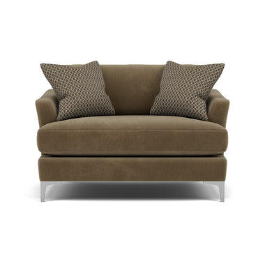 Tulip Loveseat - Cuddler Fabric Armchairs Sterling Home 8 Pillow Pack 4 Brushed Chrome