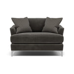 Tulip Loveseat - Cuddler Fabric Armchairs Sterling Home 9 Pillow Pack 5 Brushed Chrome