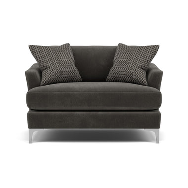 Tulip Loveseat - Cuddler Fabric Armchairs Sterling Home 9 Pillow Pack 5 Brushed Chrome