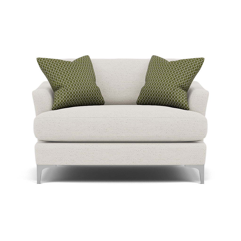 Tulip Loveseat - Cuddler Fabric Armchairs Sterling Home 10 Pillow Pack 6 Brushed Chrome