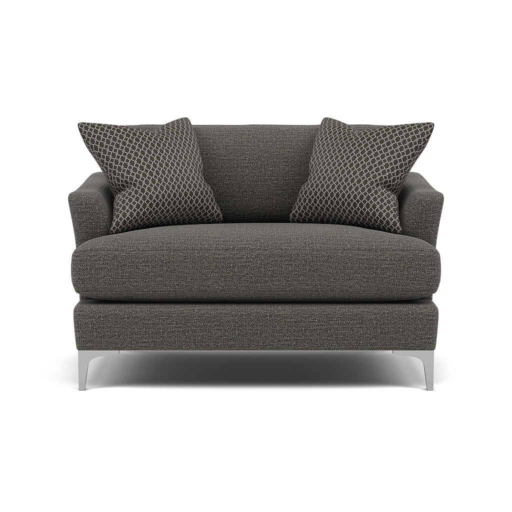 Tulip Loveseat - Cuddler Fabric Armchairs Sterling Home 12 Pillow Pack 8 Brushed Chrome