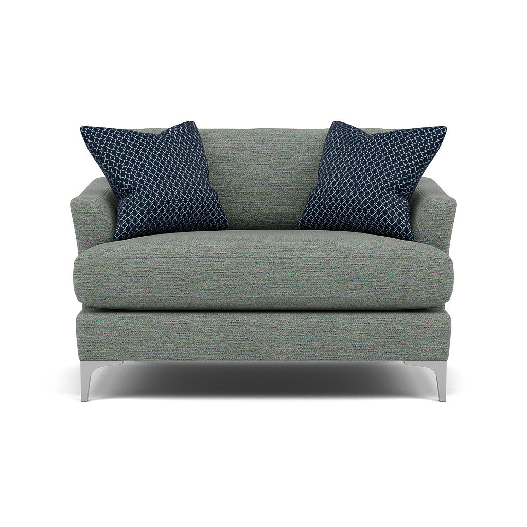 Tulip Loveseat - Cuddler Fabric Armchairs Sterling Home 13 Pillow Pack 9 Brushed Chrome