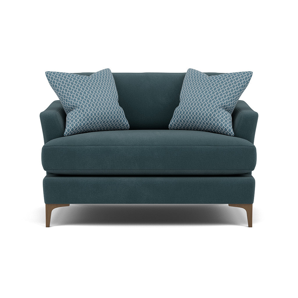Tulip Loveseat - Cuddler Fabric Armchairs Sterling Home 1 Pillow Pack 3 Feet - Smoke